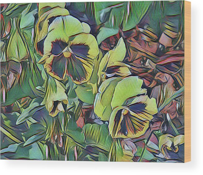 Flowers Wood Print featuring the mixed media Springtime Flowers by Christopher Reed
