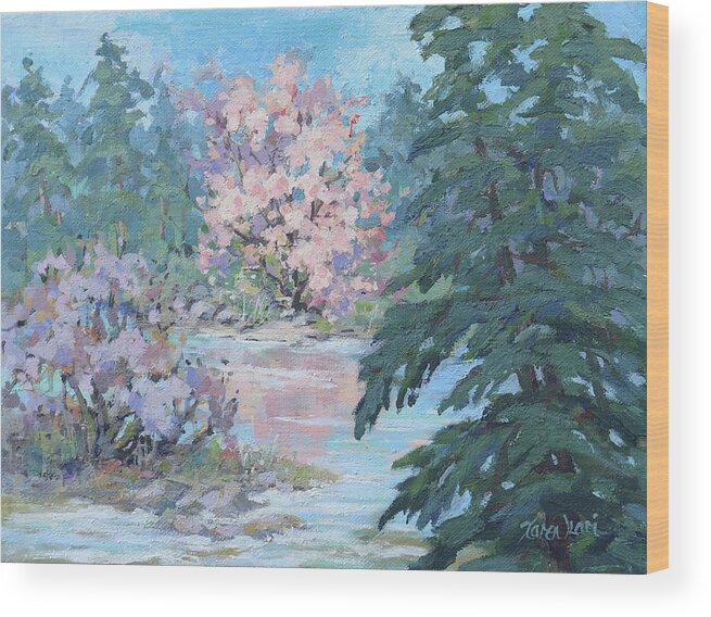 Spring Wood Print featuring the painting Spring Dreams by Karen Ilari
