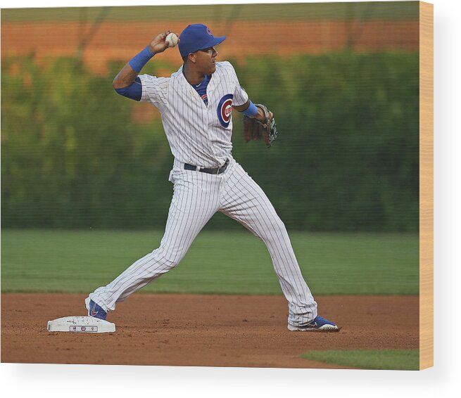 People Wood Print featuring the photograph Starlin Castro by Jonathan Daniel