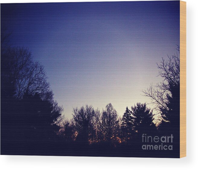 Landscape Photography Wood Print featuring the photograph Sunrise After the Blue Hour by Frank J Casella