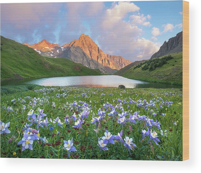 Colorado Wood Print featuring the photograph Sunrise at Blue Lakes by Aaron Spong