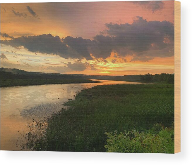 Sunset Wood Print featuring the photograph Sunset after a storm 2 by David Pratt