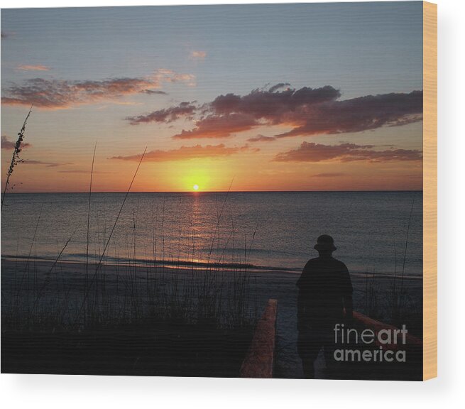 Sunset Wood Print featuring the photograph Sunset at Pass-a-Grille Beach by L Bosco