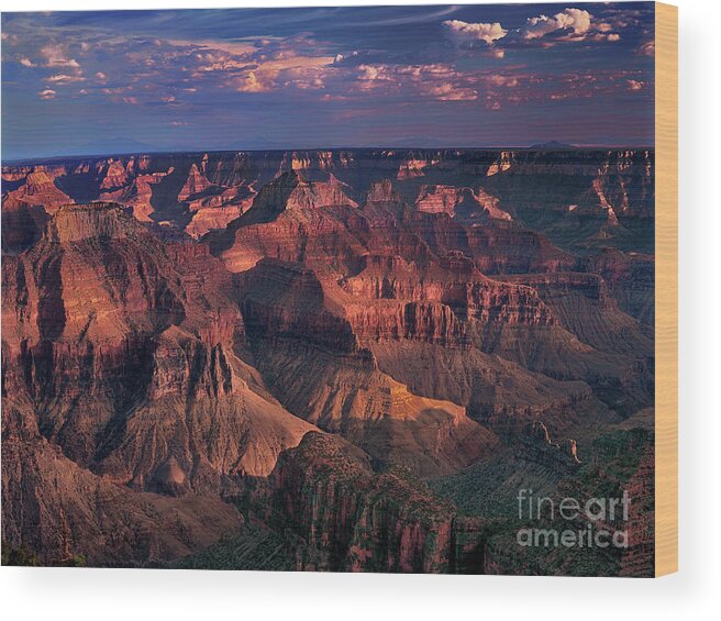 Dave Wellling Wood Print featuring the photograph Sunset Clearing Storm North Rim Grand Canyon Np Arizona by Dave Welling