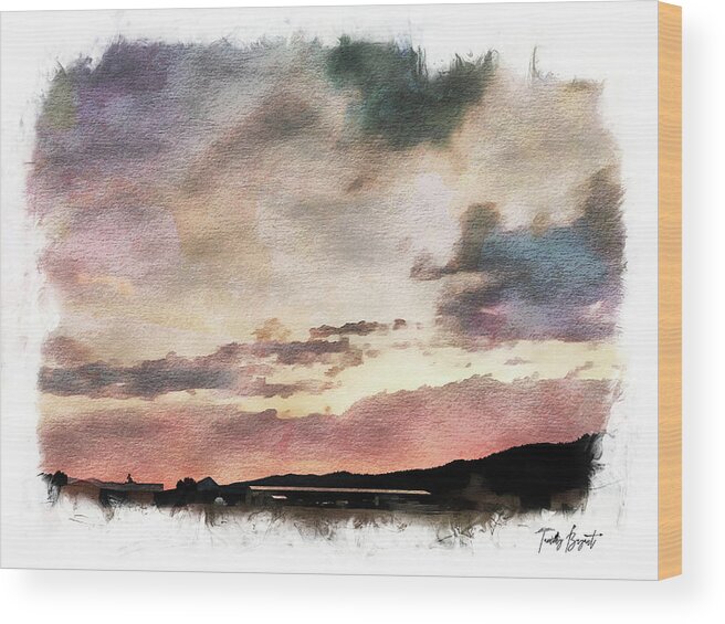 John Day Wood Print featuring the photograph Sunset From Patterson Bridge w/ Dream Vignette Border by Tammy Bryant