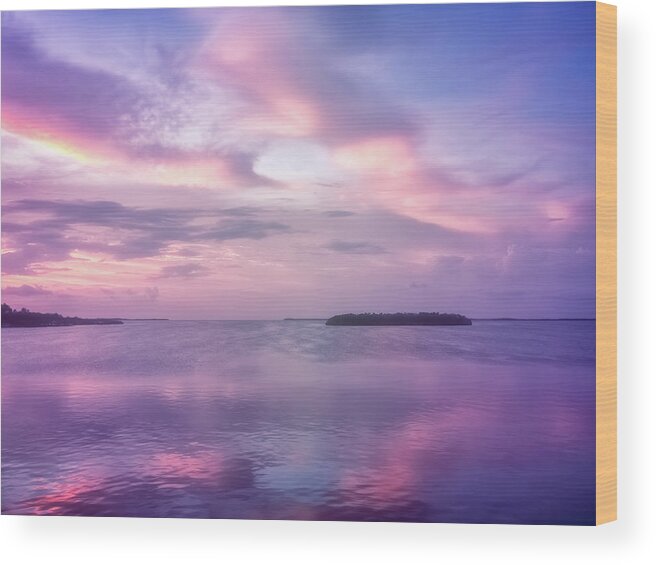 Florida Bay Sunset Wood Print featuring the photograph Sunset Glow by Louise Lindsay