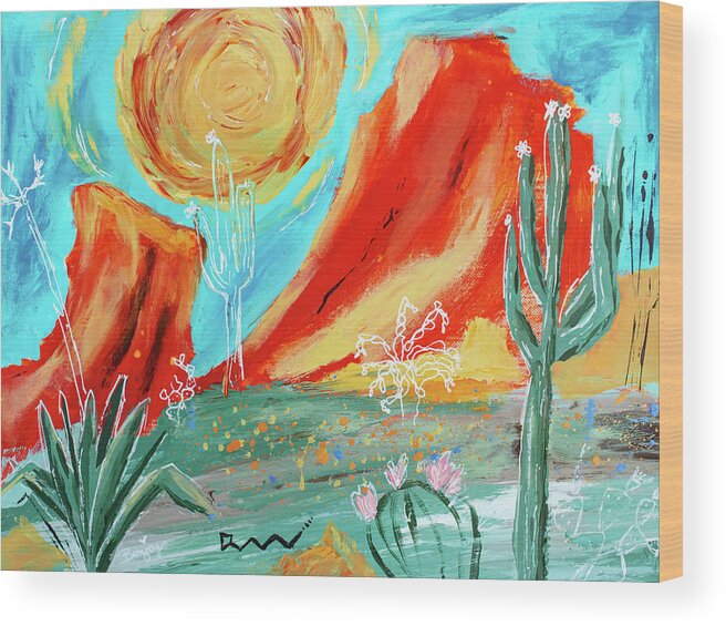 Arizona Wood Print featuring the painting Sweet Arizona by Bonny Puckett