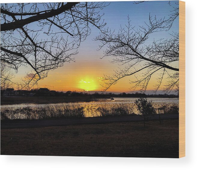 Sunset Wood Print featuring the photograph Tatebayashi Sunset by Kiyoto Matsumoto