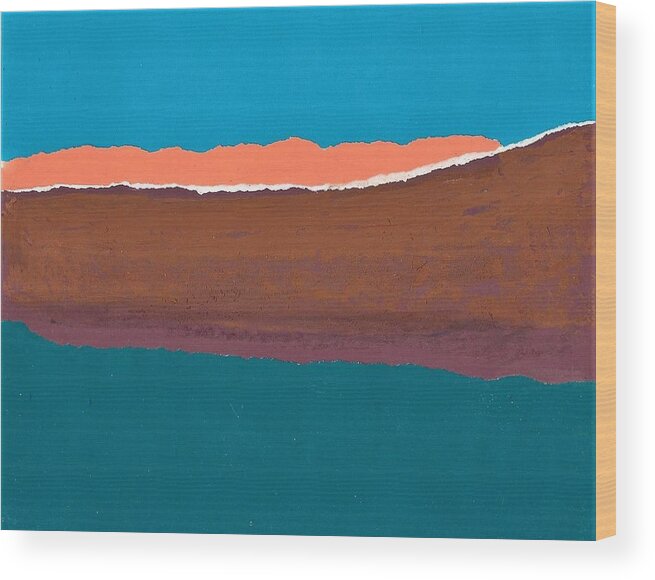 Seascape Wood Print featuring the painting Terrain #6 by Michael Baroff