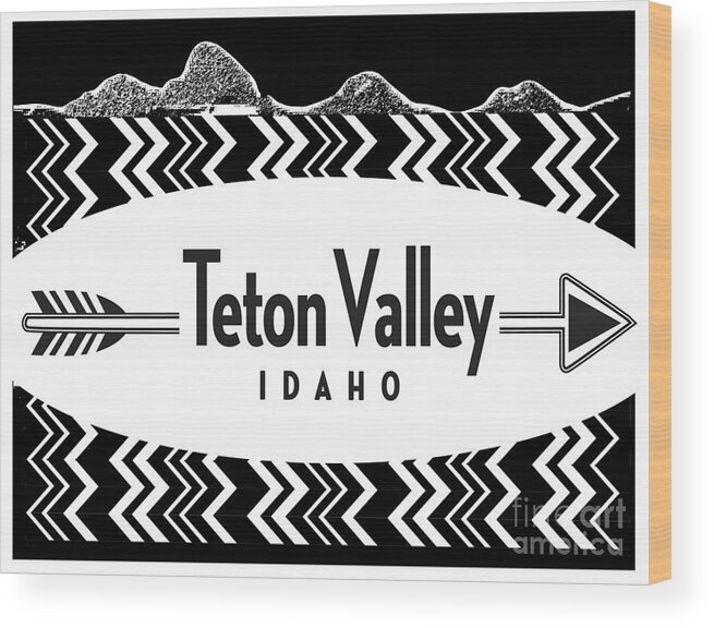 Teton Valley Wood Print featuring the digital art TetonValleyID by Shelley Myers