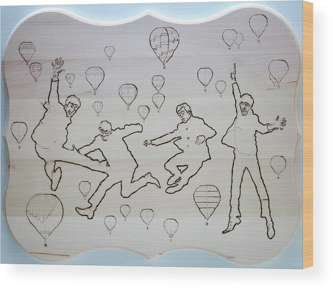 Pyrography Wood Print featuring the pyrography The Beatles - Real Love by Sean Connolly