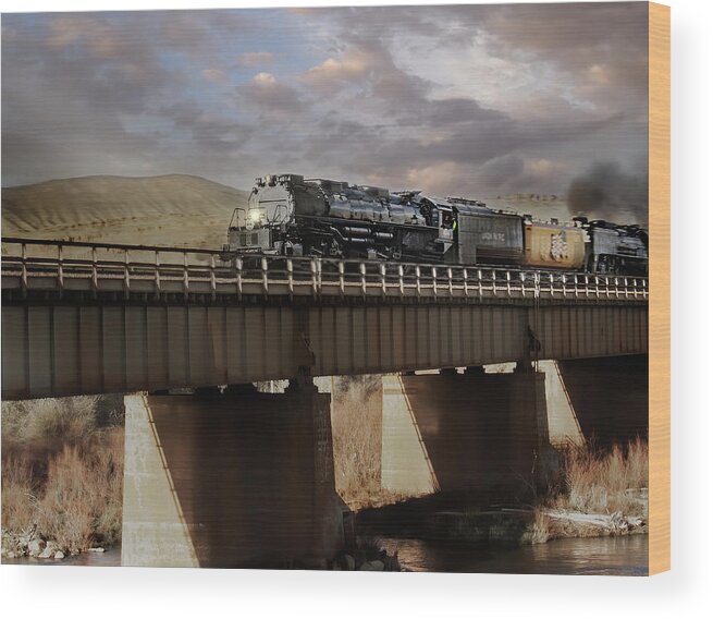  Wood Print featuring the photograph The Big Boy at Fort Steele Wyoming by Laura Terriere