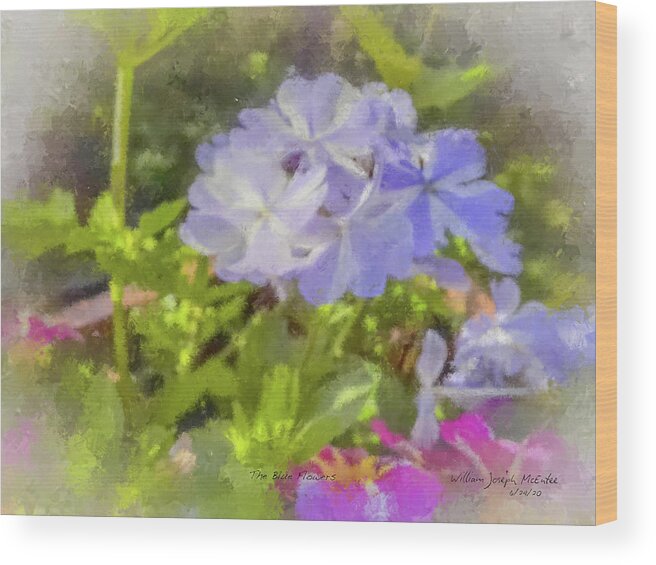 Blue Flowers Wood Print featuring the painting The Blue Flowers by Bill McEntee