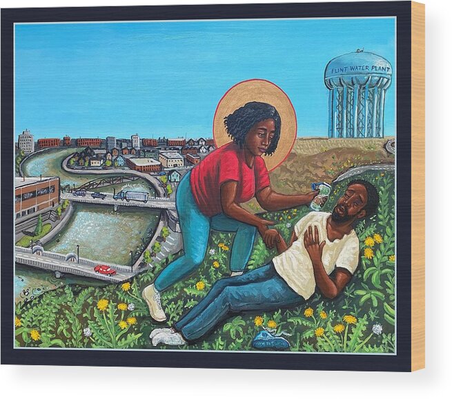 The Good Samaritan Wood Print featuring the painting The Good Neighbor by Kelly Latimore