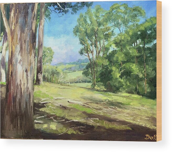 Gippsland Wood Print featuring the painting The Gurdies Gippsland West by Dai Wynn