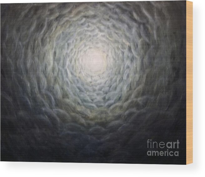 Fine Art Wood Print featuring the painting The Light by Cheryl Pettigrew