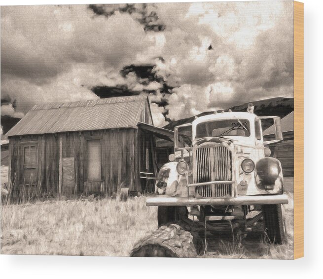 Mack Wood Print featuring the photograph The Mack and the Shack by Joe Schofield
