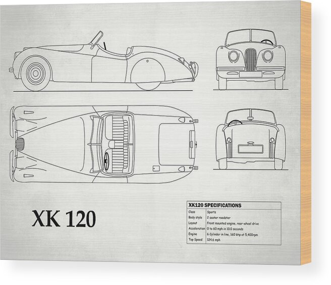 Full size printed plan Scale 1:12 JAGUAR XK 120 miniature of the
