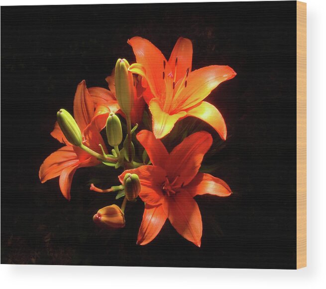 Tiger Wood Print featuring the photograph Tiger Lilies by Steven Nelson