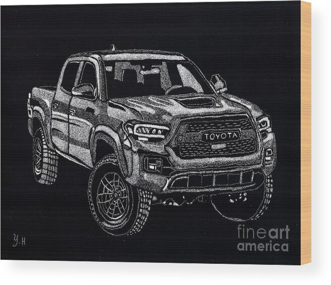 Truck Wood Print featuring the digital art Toyota Tacoma by Yenni Harrison
