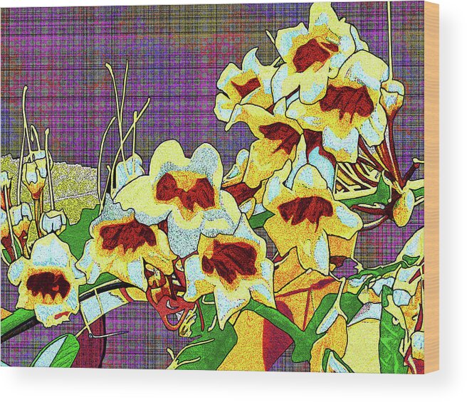 Macon Wood Print featuring the digital art Trumpet Flowers At Ocmulgee by Rod Whyte
