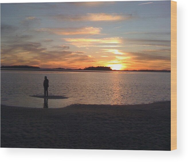 Beach Wood Print featuring the photograph Tybee Sunset by Lee Darnell