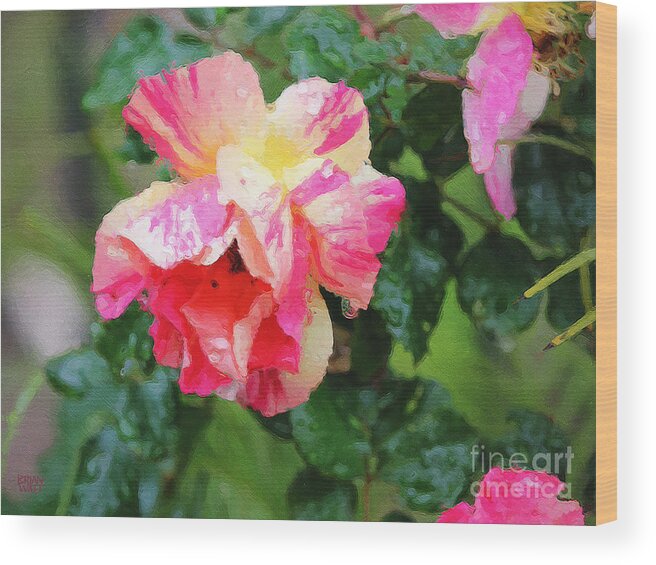 Rose Wood Print featuring the photograph Tyger Rose Burning Bright by Brian Watt