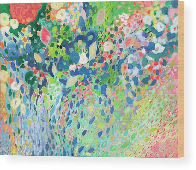 Floral Wood Print featuring the painting Unlocking Hope by Jennifer Lommers