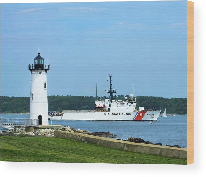 Us Coast Guard Wood Print featuring the photograph US Coast Guard Cutter Tahoma #908 by Deb Bryce