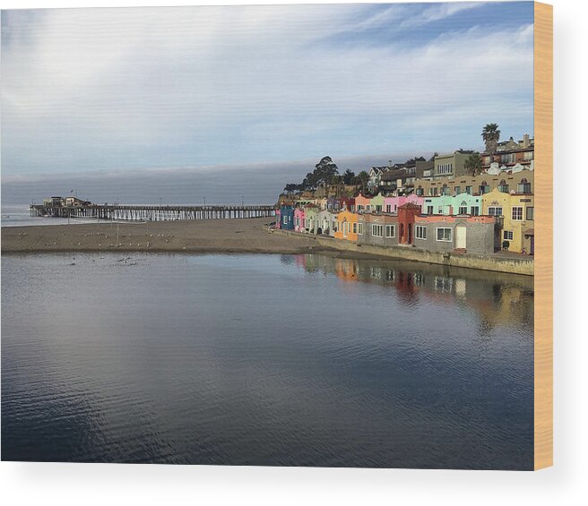 Capitola Venetian Hotel Wood Print featuring the photograph Venetian Reflection by Jennifer Kane Webb