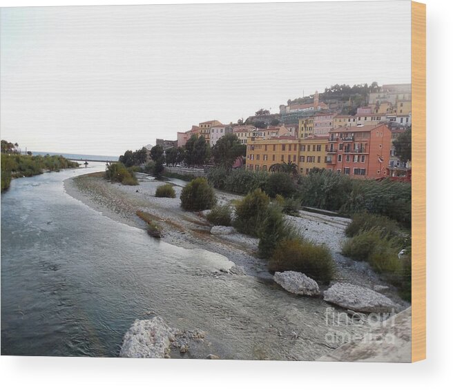 Ventimiglia Wood Print featuring the photograph Ventimiglia Riverbank by Aisha Isabelle