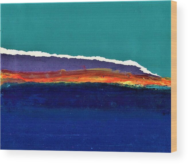 Seascape Wood Print featuring the painting Viscosity #2 by Michael Baroff