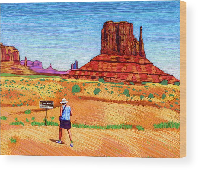 Monument Valley Wood Print featuring the digital art West Mitten by Rod Whyte