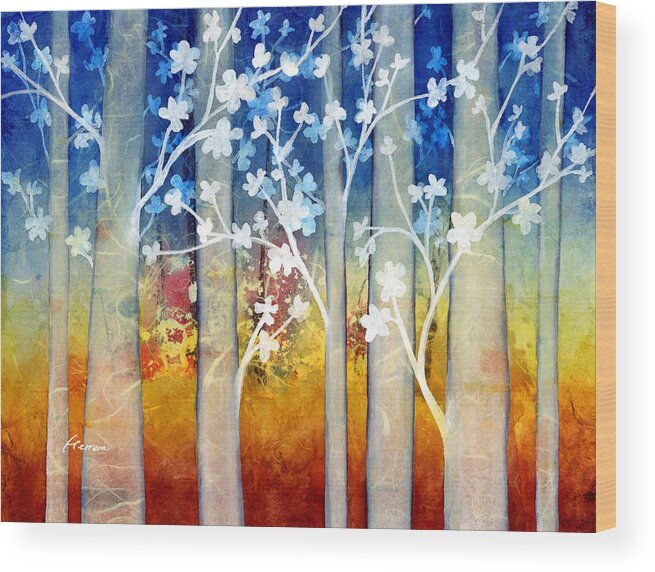 White Forest Wood Print featuring the painting White Forest II by Hailey E Herrera