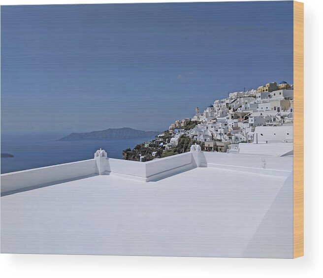 Santorini Wood Print featuring the photograph White Santorini by Yvonne Jasinski