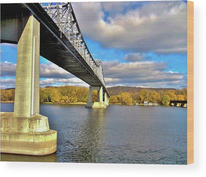 Winona Bridge Wood Print featuring the photograph Winona Bridge by Susie Loechler