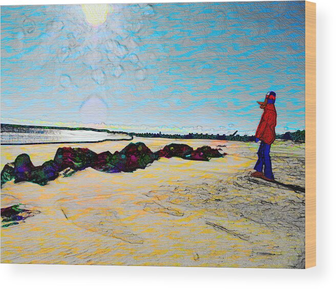 Folley Beach Wood Print featuring the digital art Winter Beach by Rod Whyte