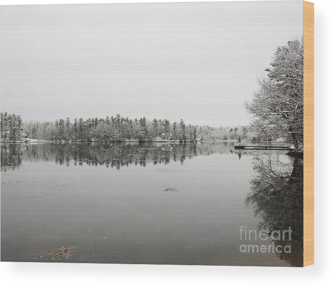 Winter Landscapes Wood Print featuring the photograph Winter in New Hampshire by Eunice Miller
