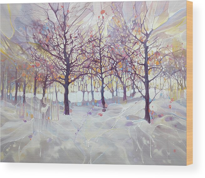 Winter Spell Wood Print featuring the painting Winter Spell by Gill Bustamante