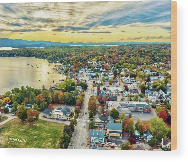 Aerial View Wood Print featuring the photograph Wolfeboro by John Gisis