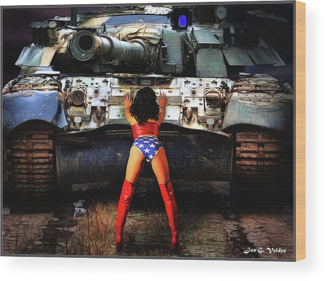 Wonder Wood Print featuring the photograph Wonder Woman Tank by Jon Volden