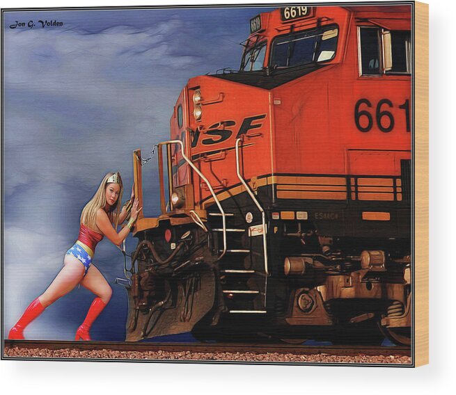 Wonder Wood Print featuring the photograph Wonder Woman Train by Jon Volden