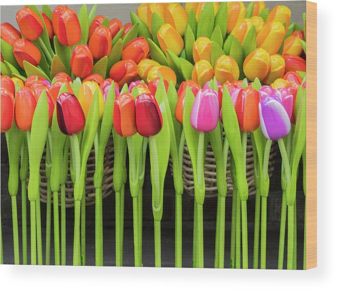 Agricultural Wood Print featuring the photograph Wooden Tulips by Eggers Photography