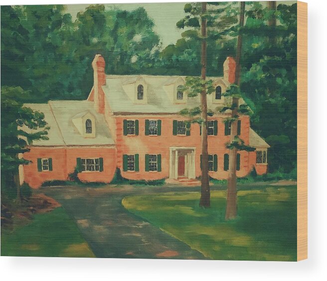 House Wood Print featuring the painting Yards by Try Cheatham