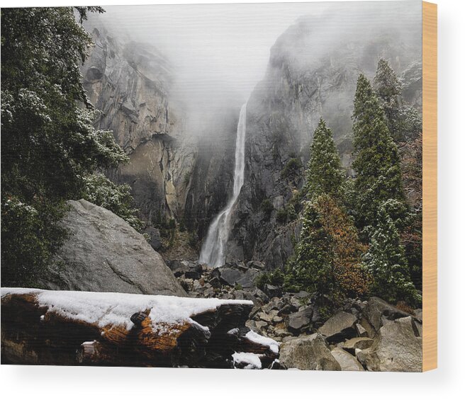 Ca Wood Print featuring the photograph Yosemite Falls in Winter I by Cheryl Strahl