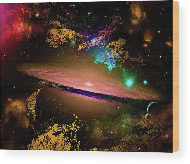 Abstract Wood Print featuring the digital art Young Star Forming in a Nebula by Don White Artdreamer