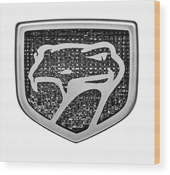 1998 Dodge Viper Gts-r Emblem Wood Print featuring the photograph 1998 Dodge Viper GTS-R Emblem by Jill Reger