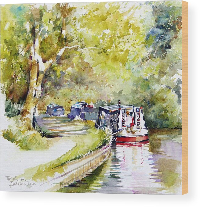 Waterway Wood Print featuring the painting Summer Shade by Penny Taylor-Beardow