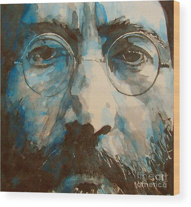 John Lennon Wood Print featuring the painting I was the Dreamweaver by Paul Lovering