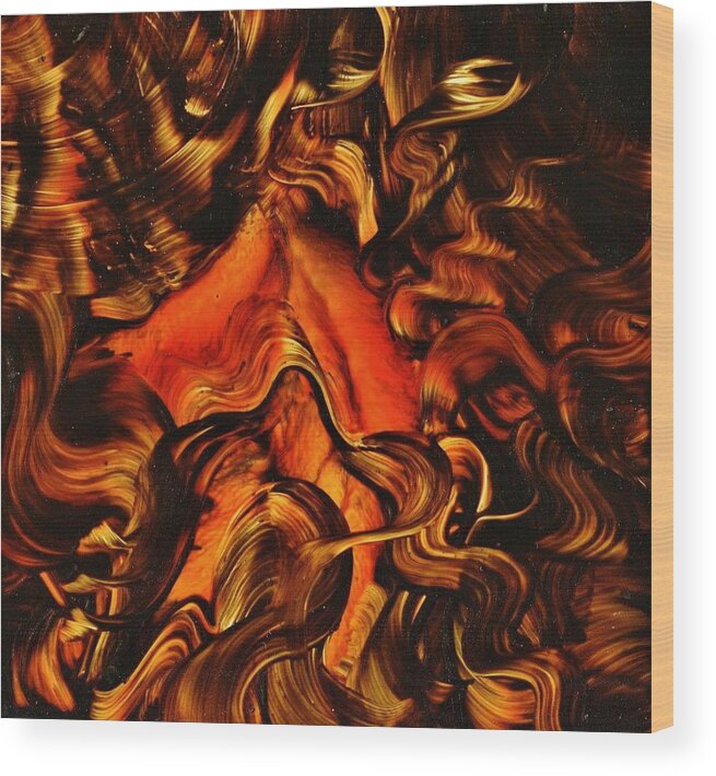 Abstract Painting Wood Print featuring the photograph The Unraveling of Reason 2 #3 by Charles Lucas